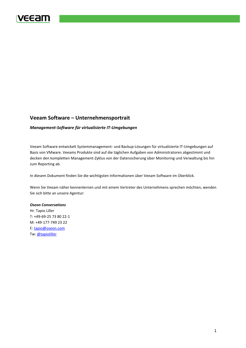 Veeam Unternehmensportrait