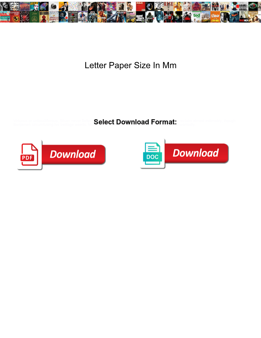 Letter Paper Size in Mm