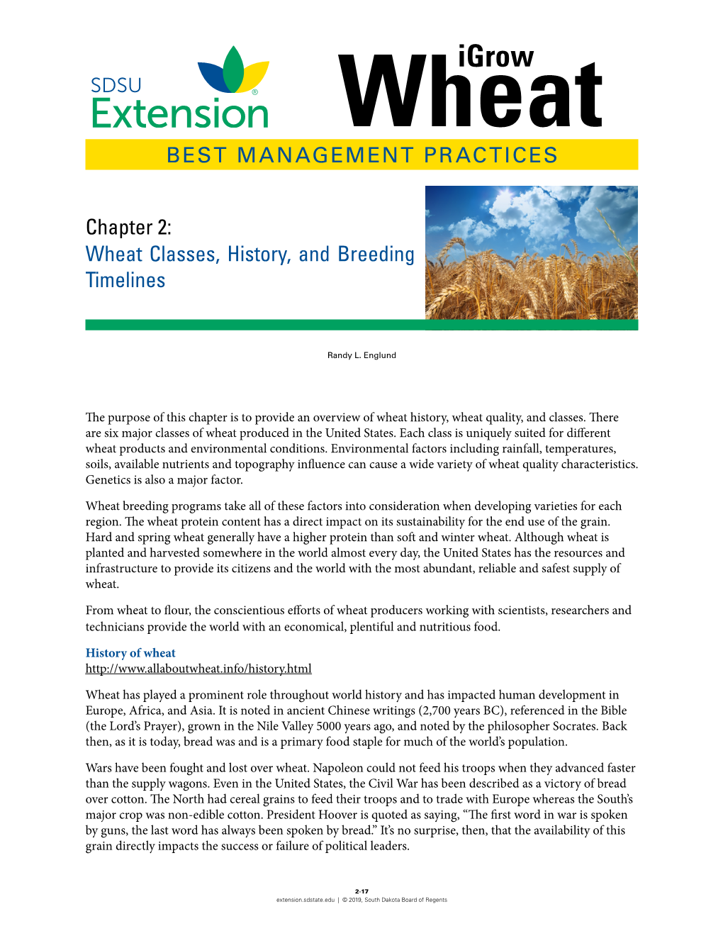 Wheat Classes, History, and Breeding Timelines