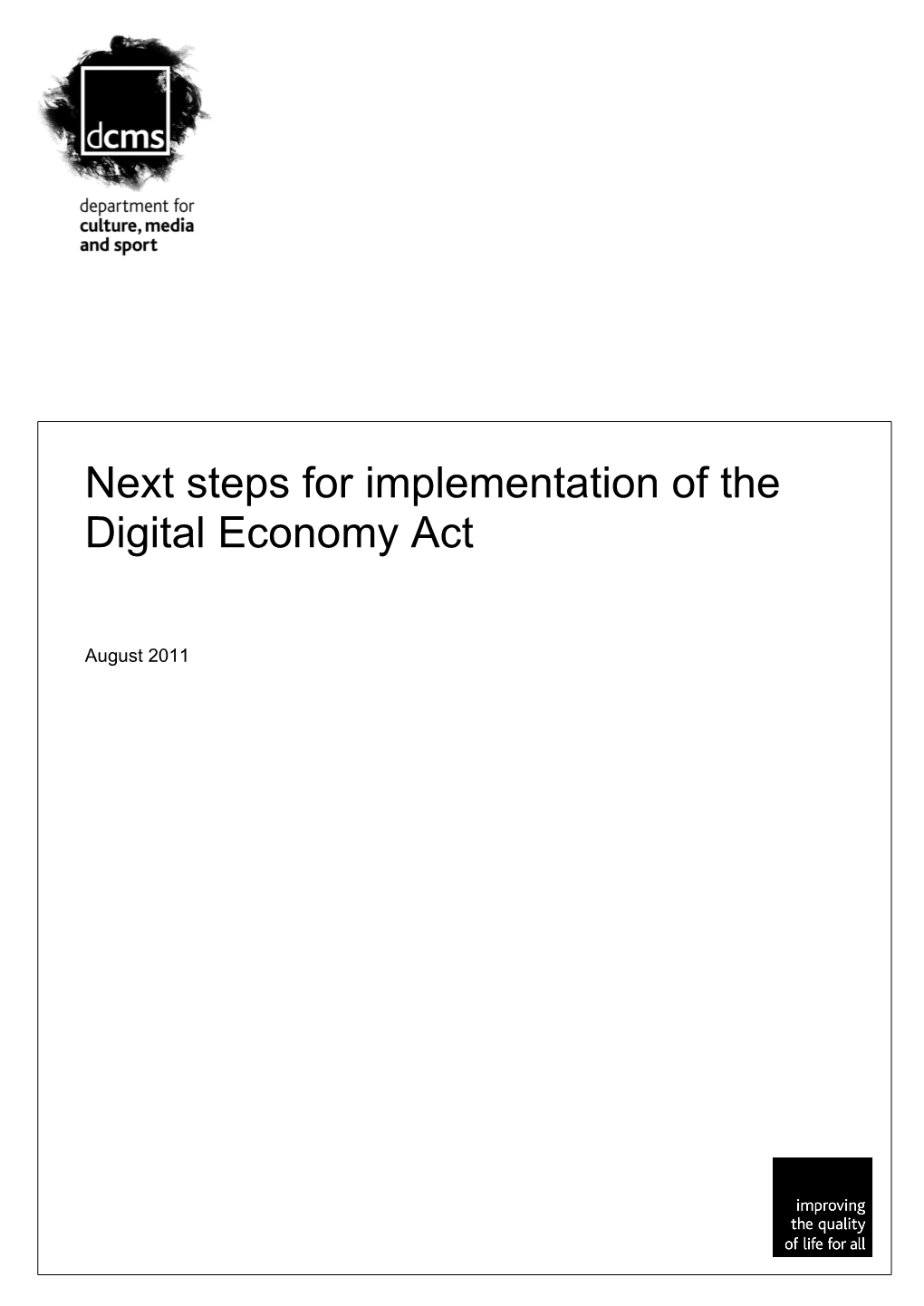 Next Steps for Implementation of the Digital Economy