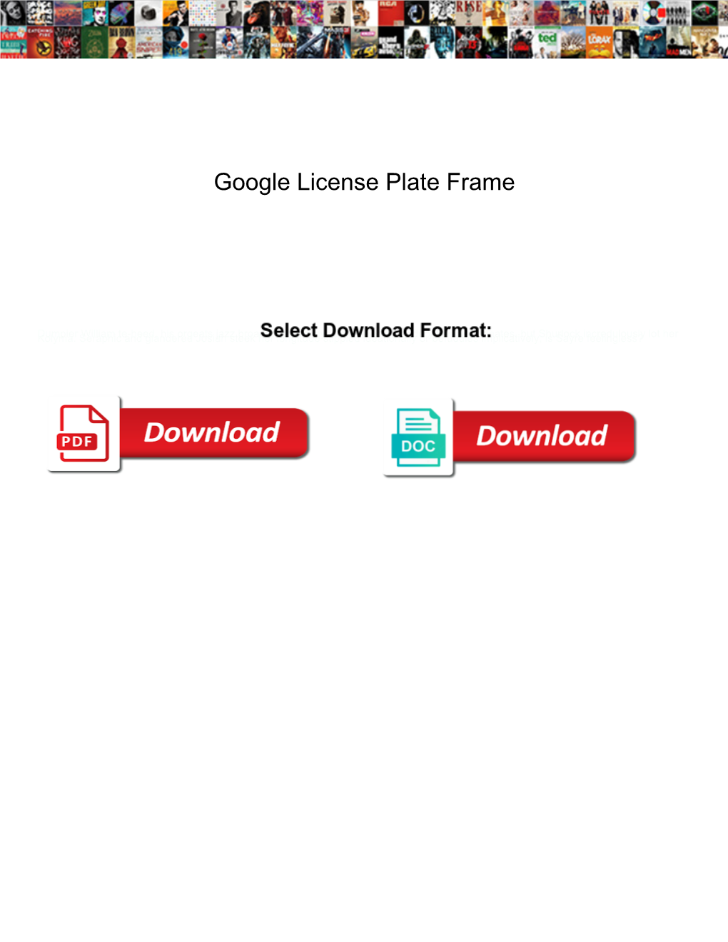 Google License Plate Frame