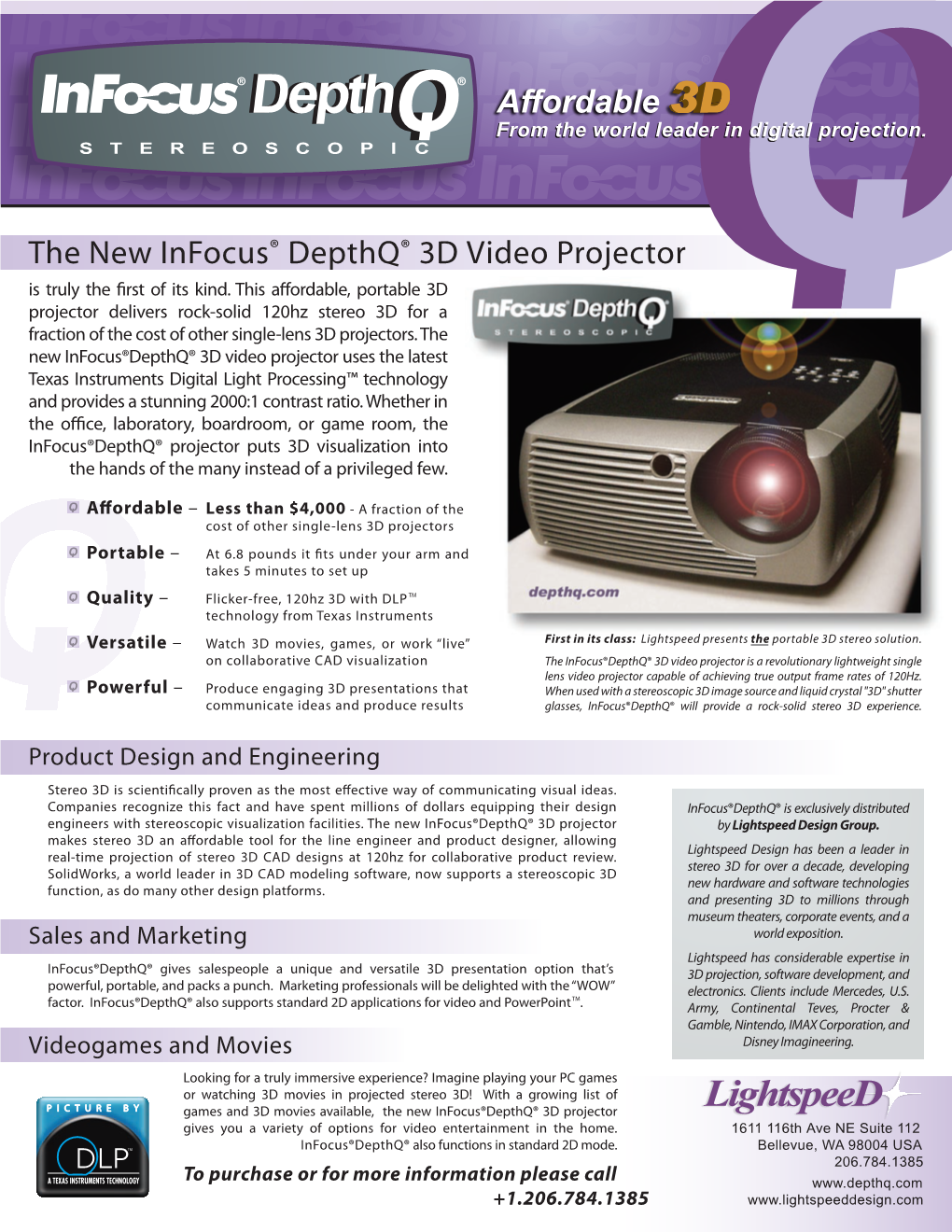 The New Infocus® Depthq® 3D Video Projector Affordable