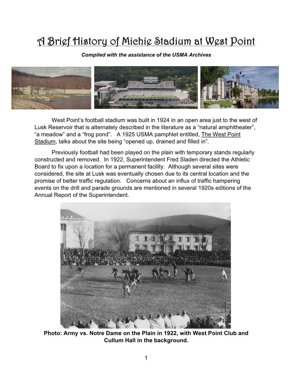 A Brief History of Michie Stadium at West Point