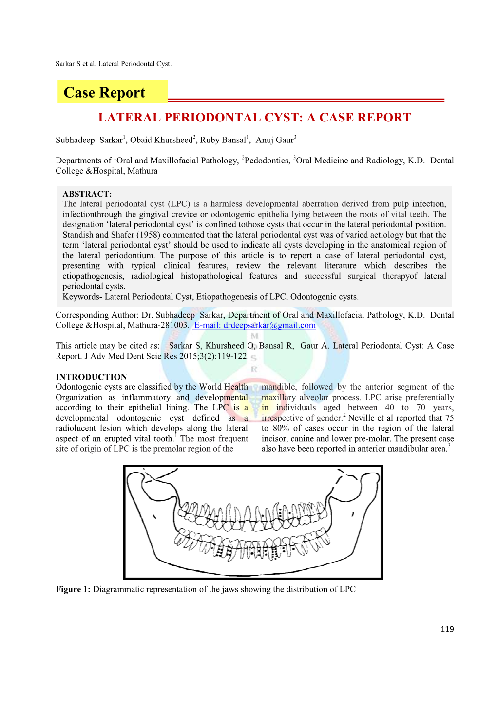 23. Lateral Periodontal Cyst- a Case Report