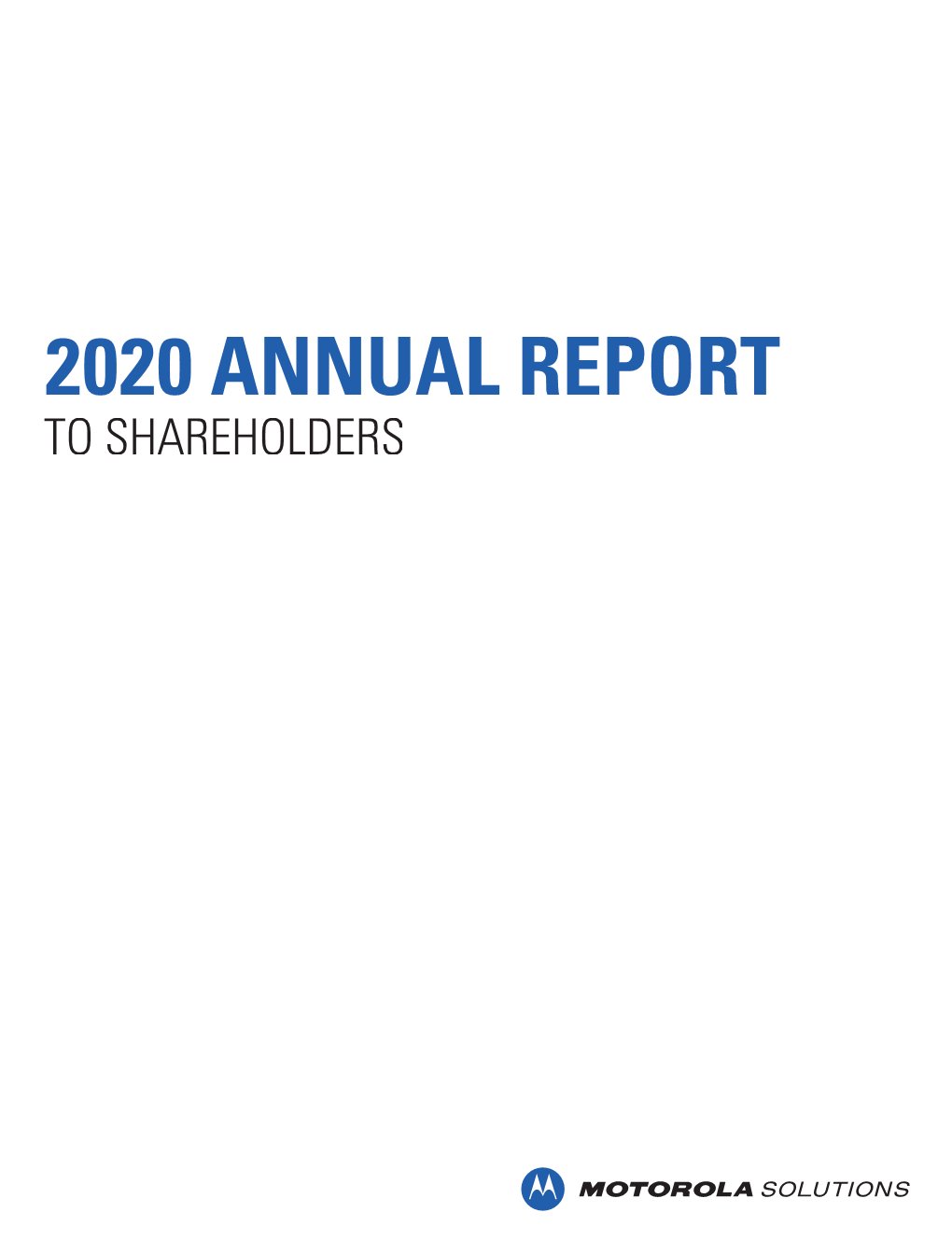 2020 Annual Report to Shareholders