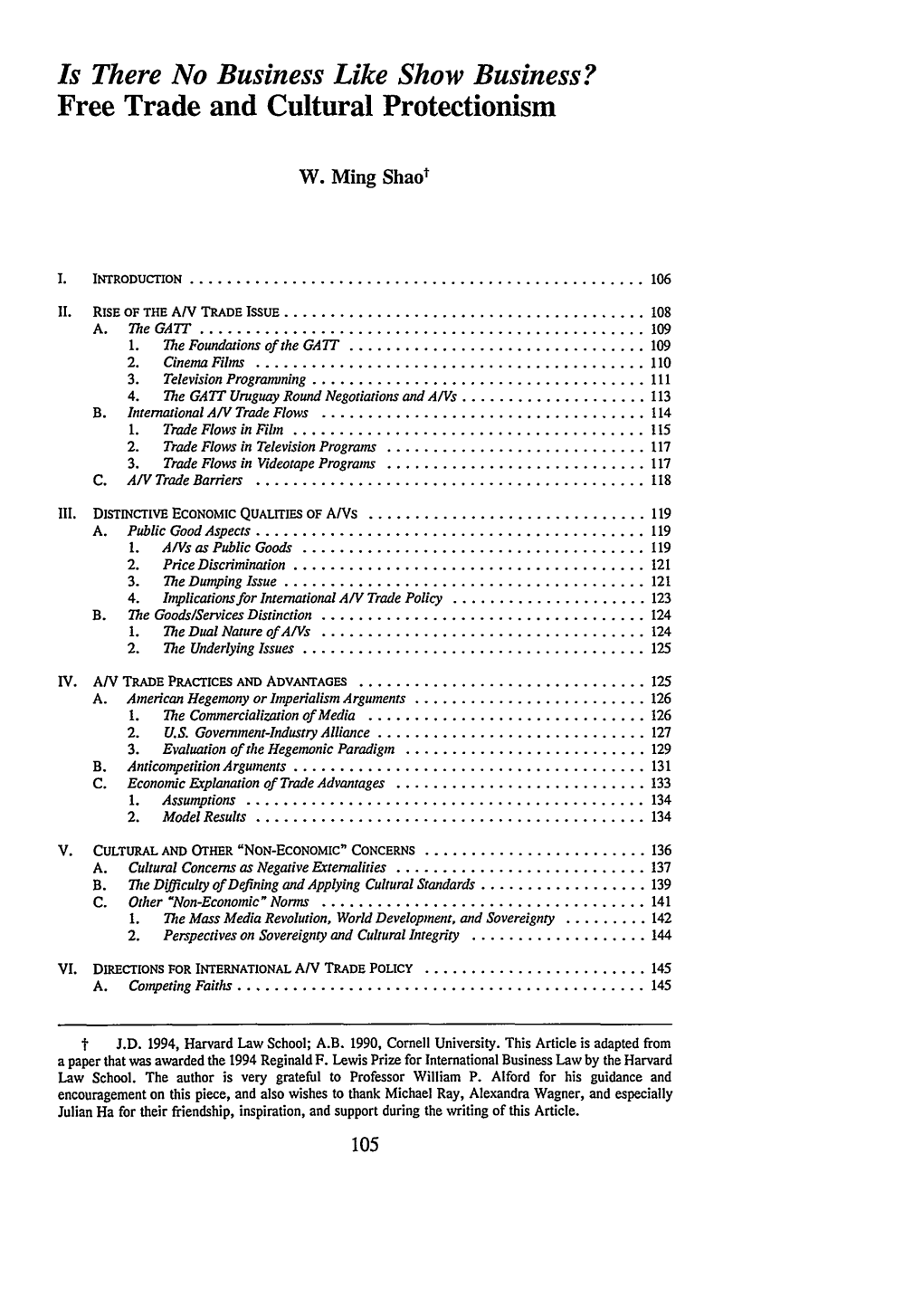 Free Trade and Cultural Protectionism