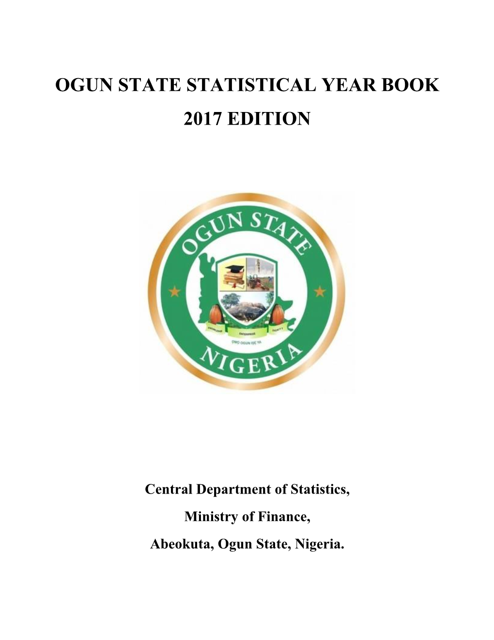 Ogun State Statistical Year Book 2017 Edition