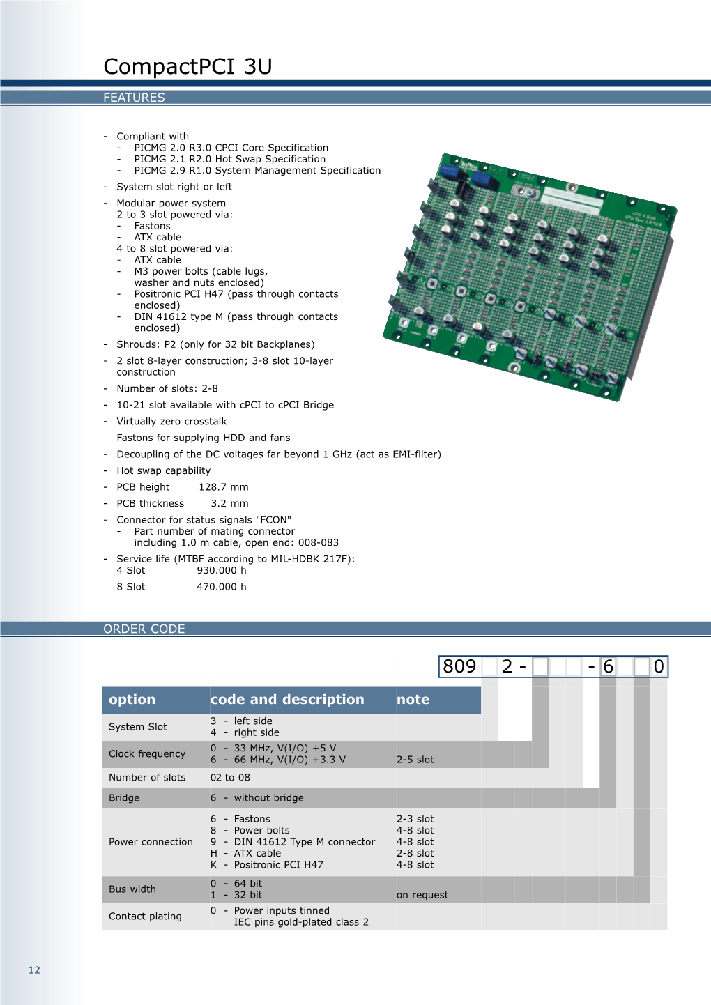 Compactpci 3U FEATURES