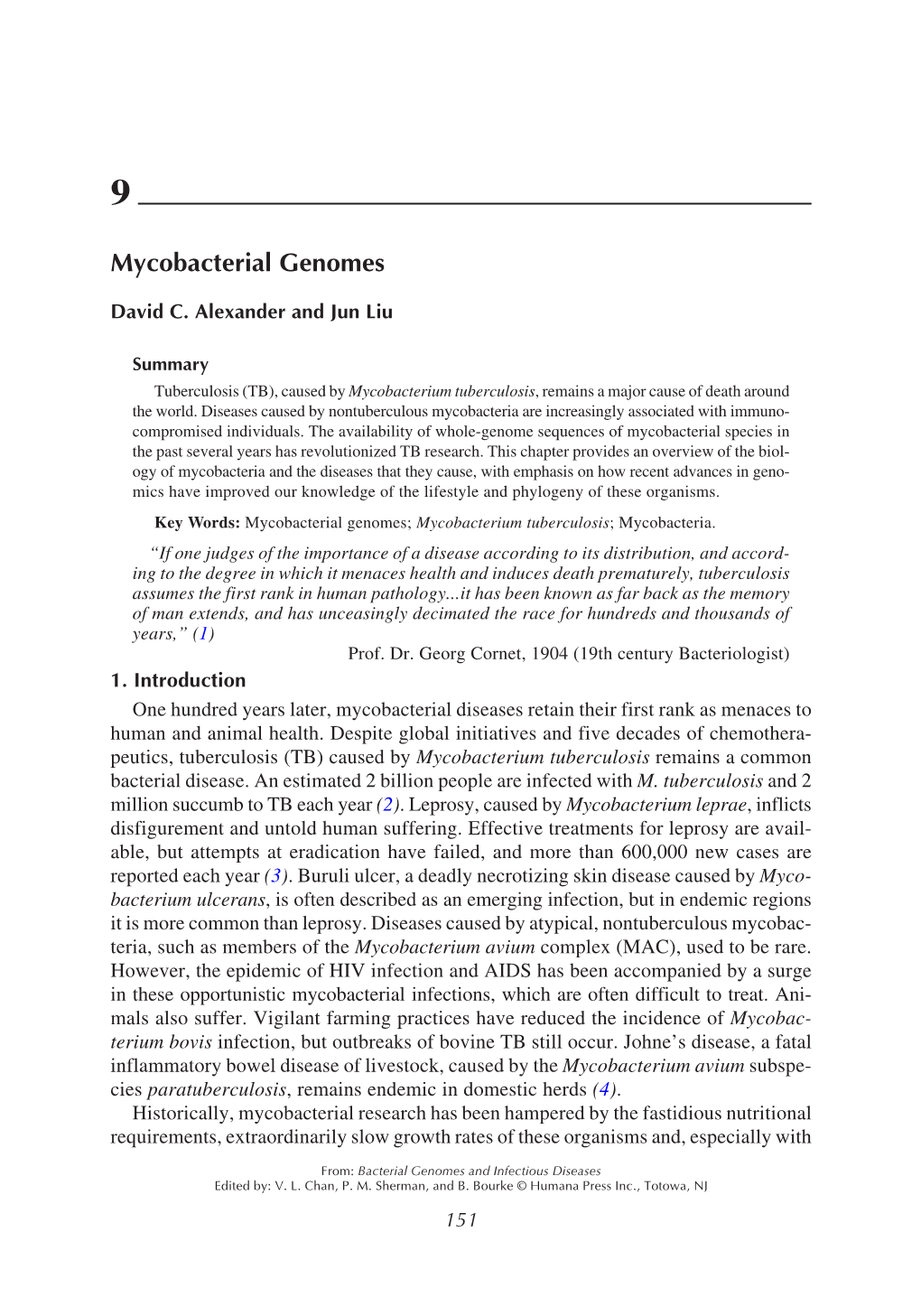 Mycobacterial Genomes 151