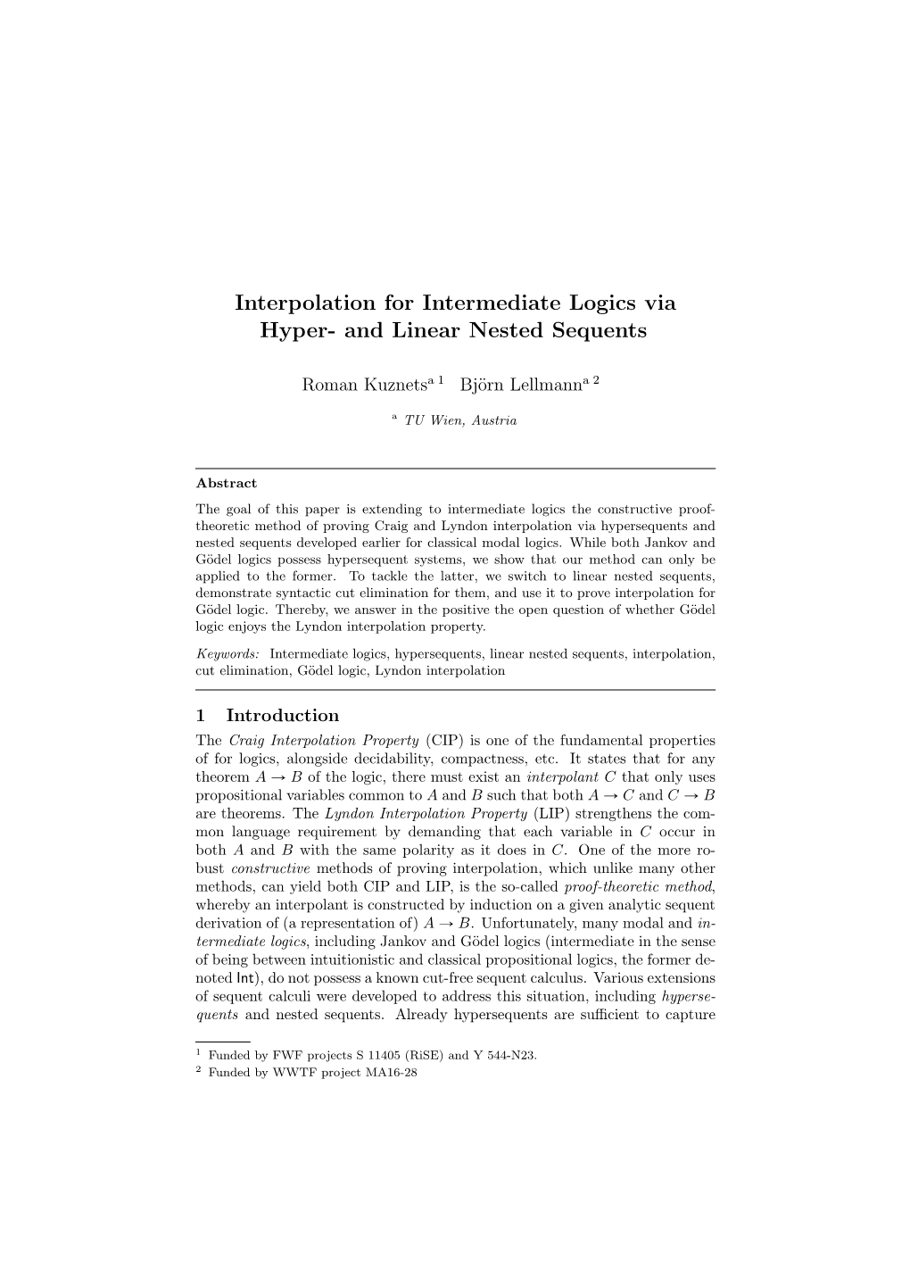 Interpolation for Intermediate Logics Via Hyper- and Linear Nested Sequents