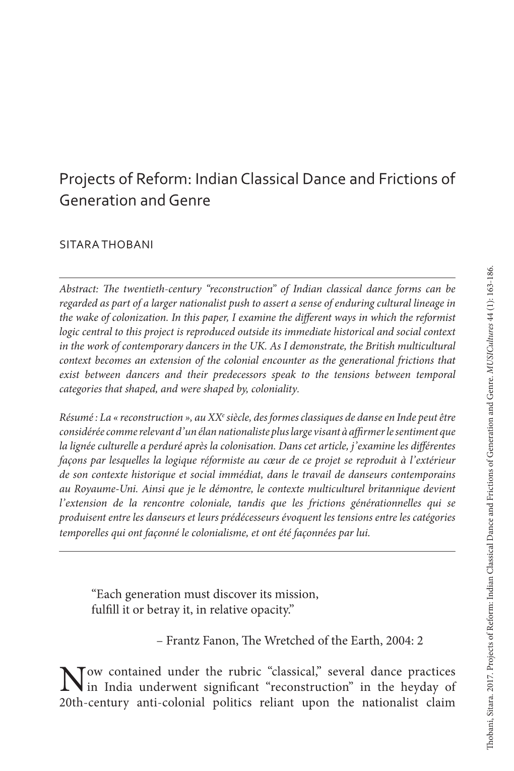 Indian Classical Dance and Frictions of Generation and Genre