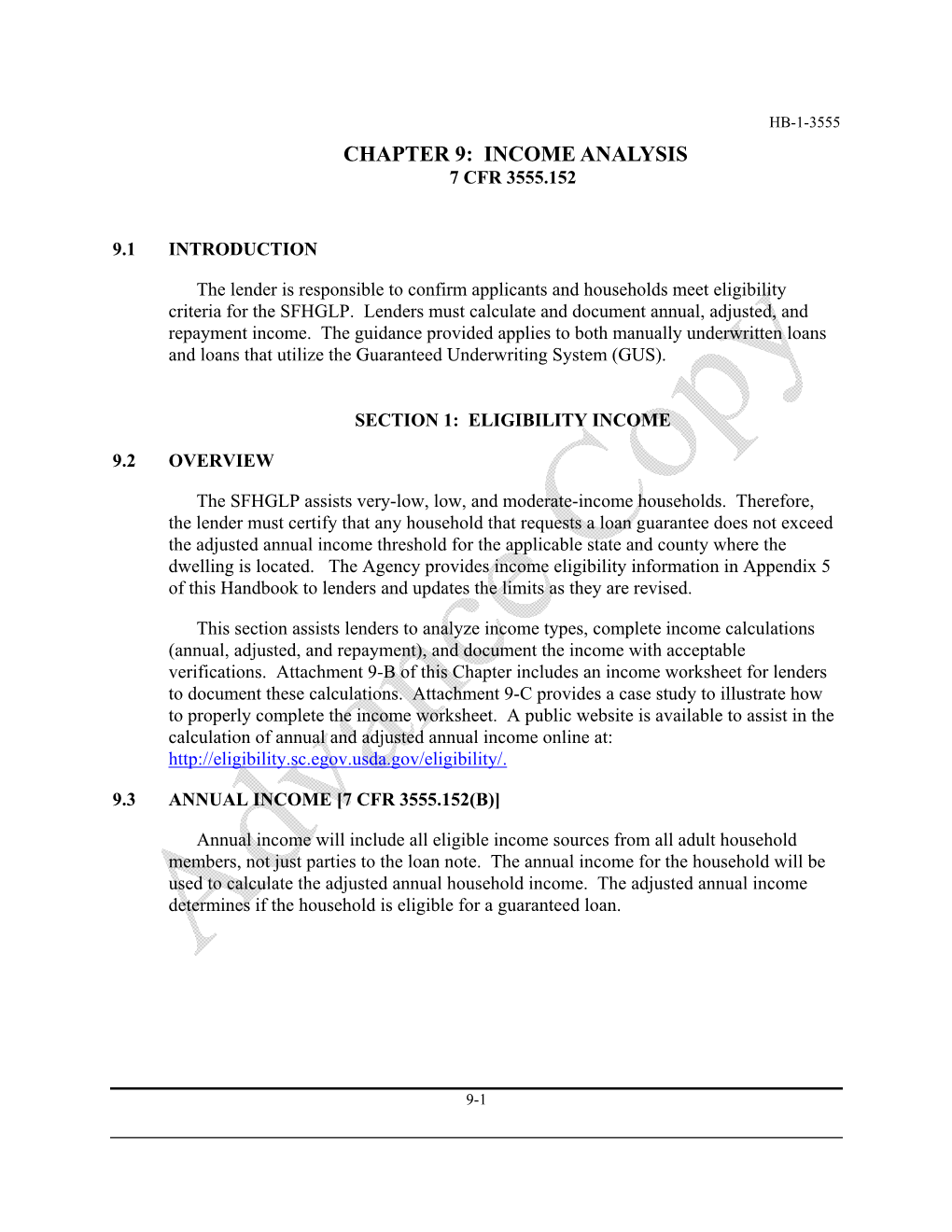 Chapter 9: Income Analysis 7 Cfr 3555.152