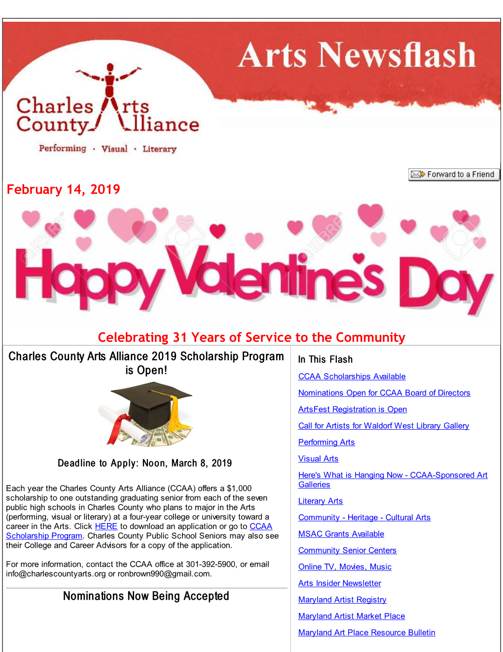 February 14, 2019 Celebrating 31 Years of Service to the Community
