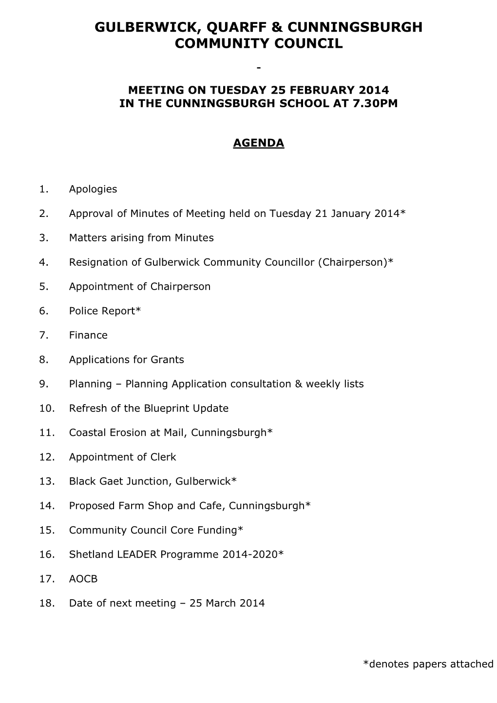 Gulberwick, Quarff & Cunningsburgh Community Council