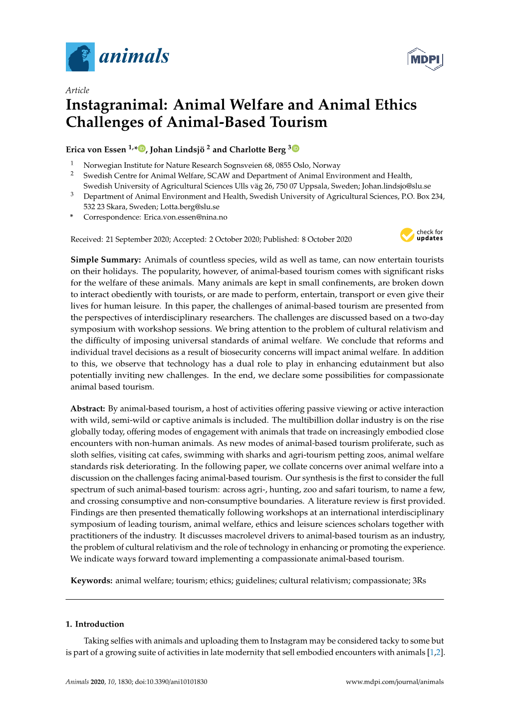 Animal Welfare and Animal Ethics Challenges of Animal-Based Tourism