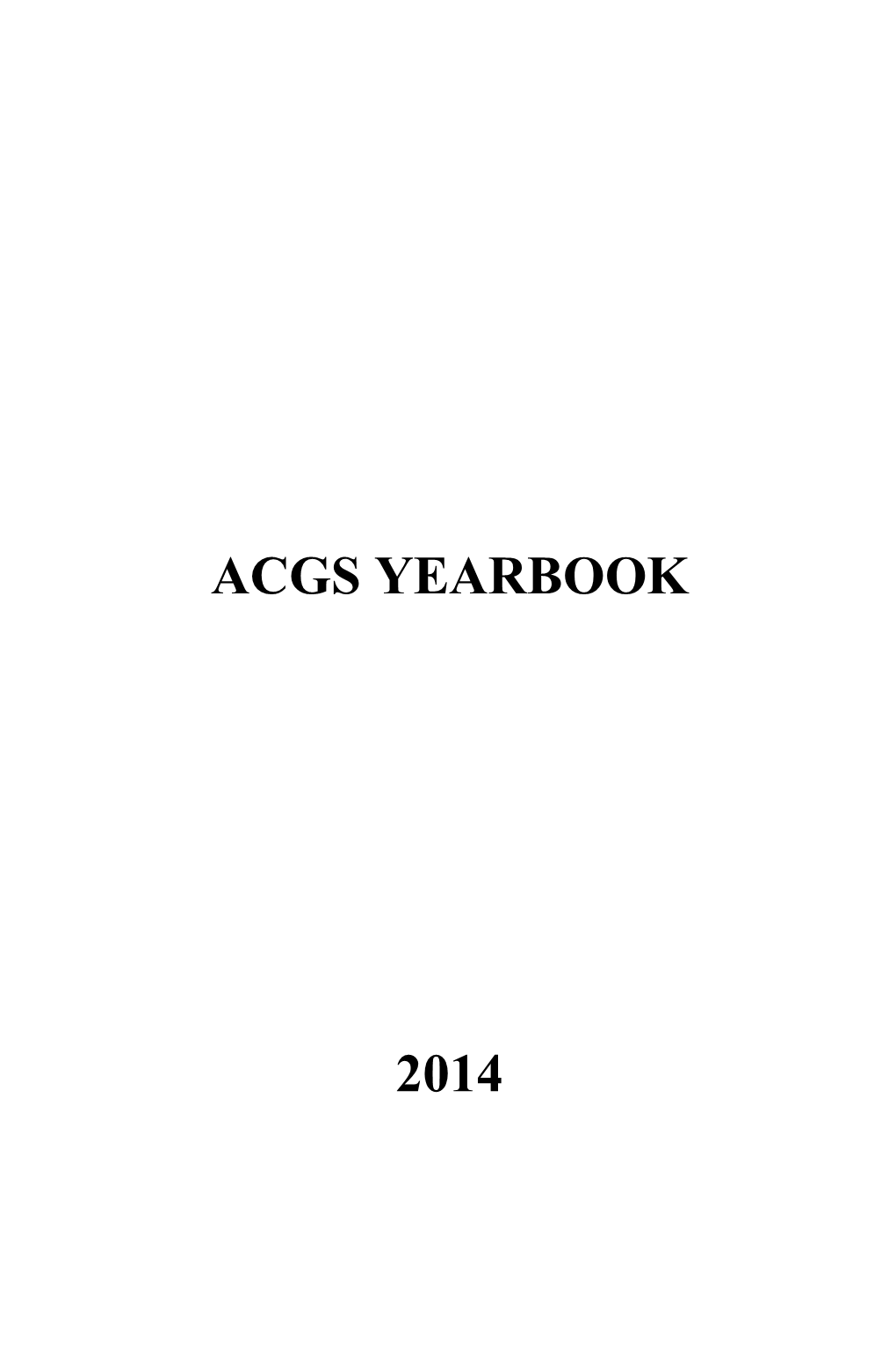 Acgs Yearbook