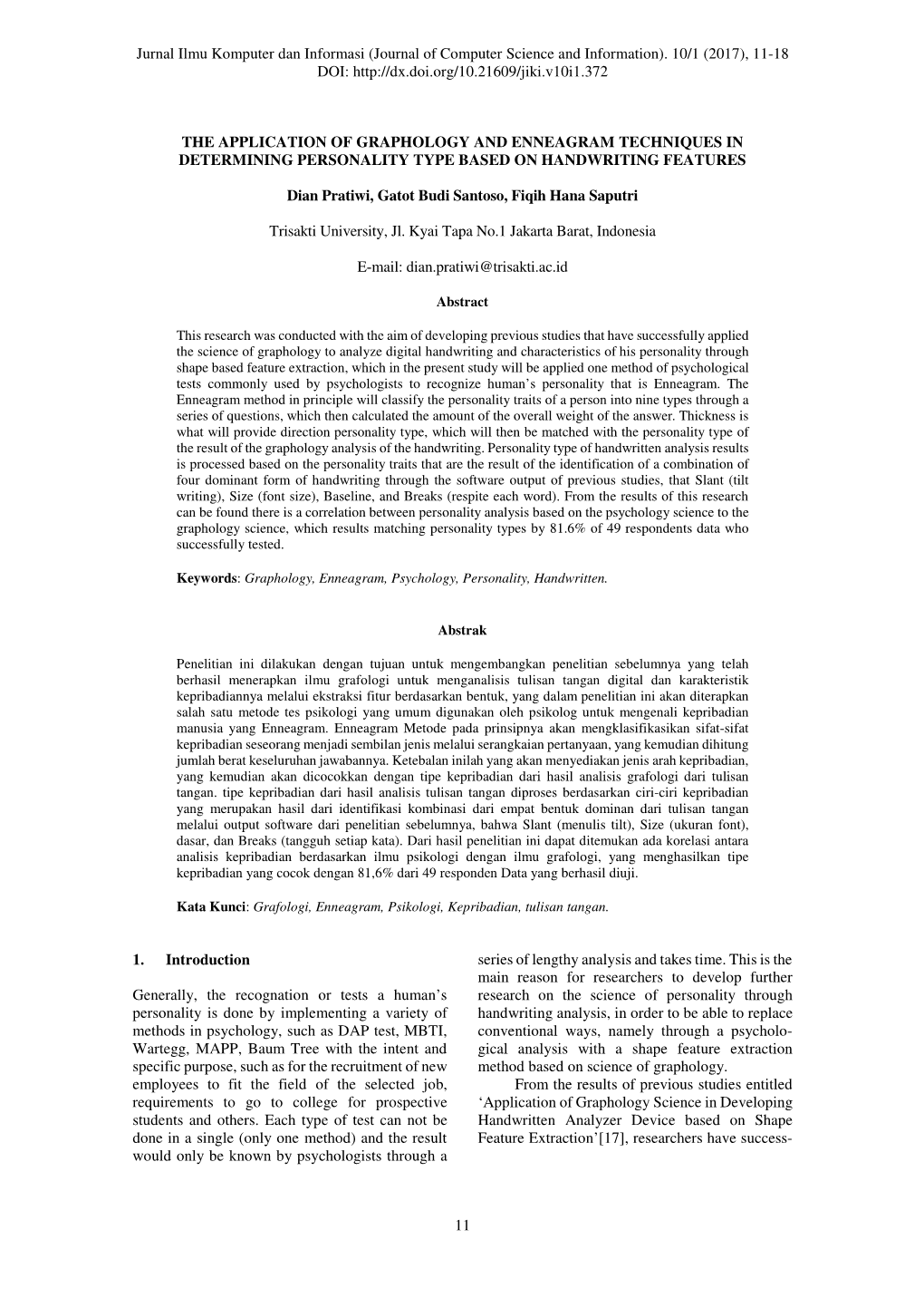 Jurnal Ilmu Komputer Dan Informasi (Journal of Computer Science and Information)