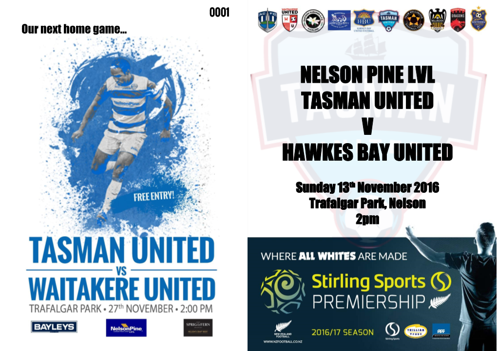 Nelson Pine Lvl Tasman United V Hawkes Bay United
