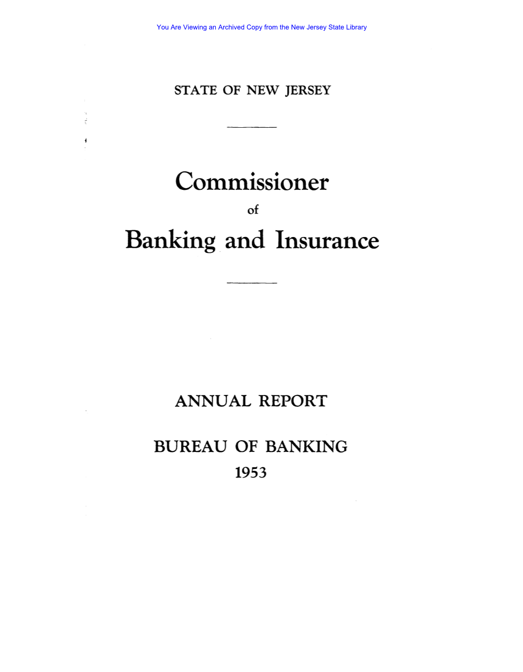 Commissioner of Banking