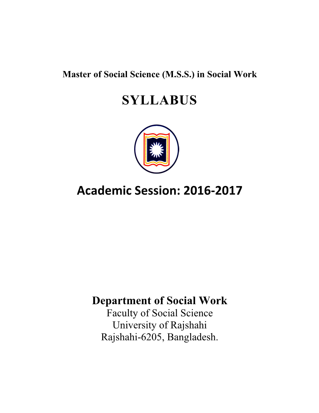 (MSS) in Social Work