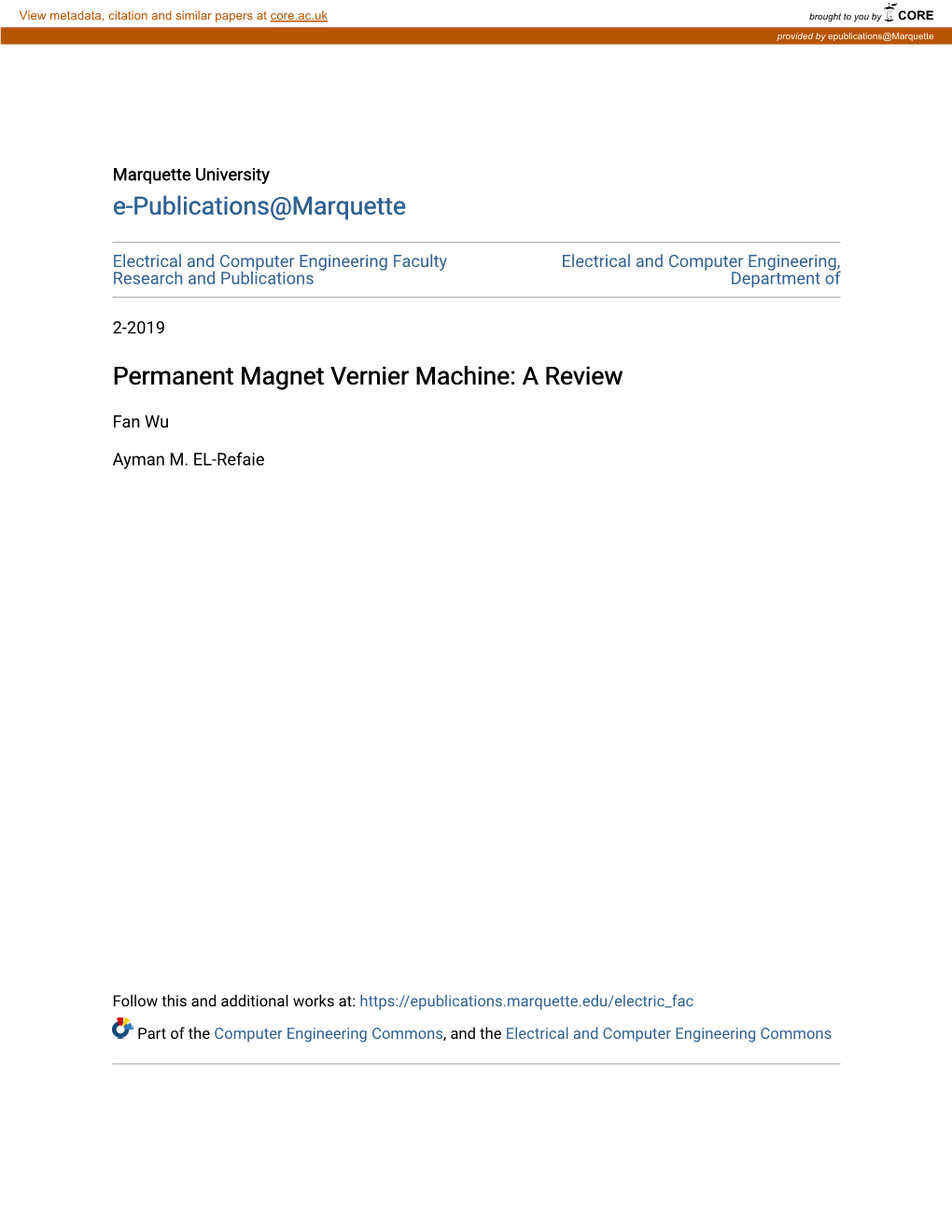 Permanent Magnet Vernier Machine: a Review