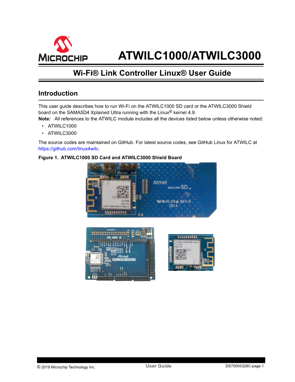 ATWILC1000/ATWILC 3000 Wi-Fi Link Controller Linux User Guide
