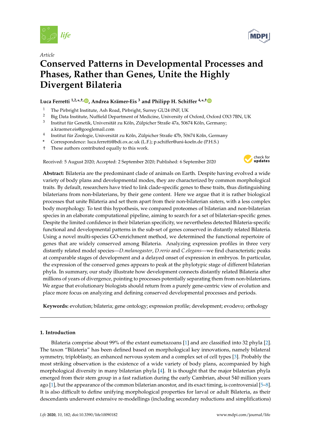 Conserved Patterns in Developmental Processes and Phases, Rather Than Genes, Unite the Highly Divergent Bilateria