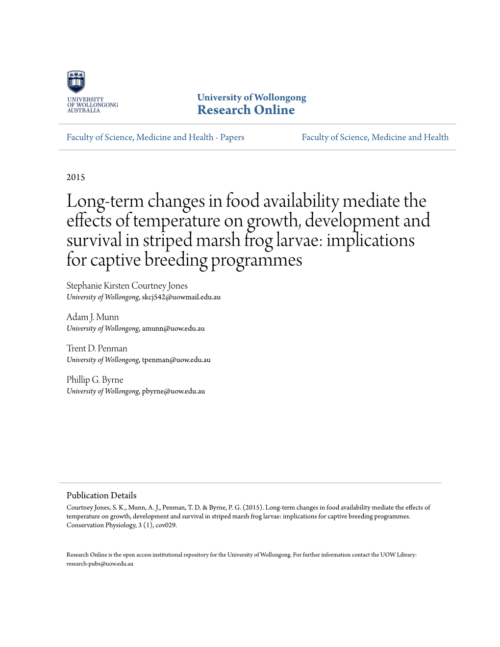 Long-Term Changes in Food Availability Mediate the Effects of Temperature