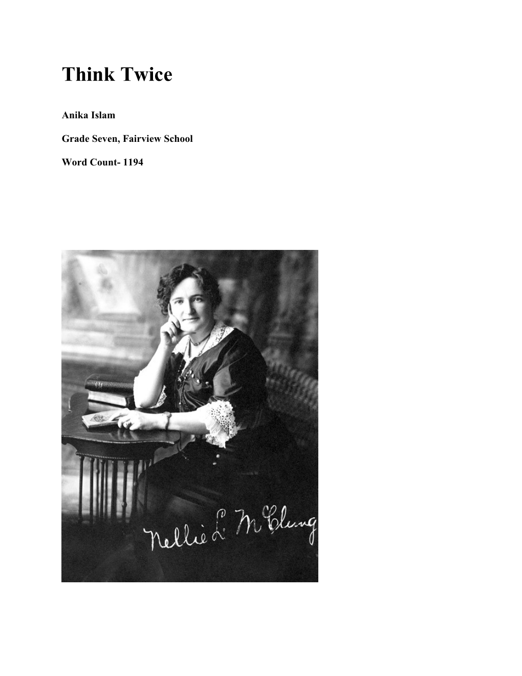 Think Twice-Nellie Mcclung