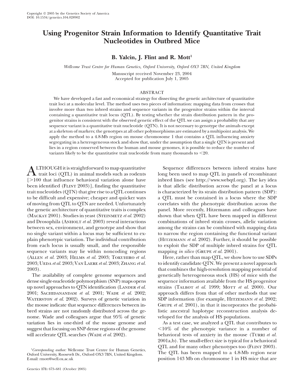 Using Progenitor Strain Information to Identify Quantitative Trait Nucleotides in Outbred Mice