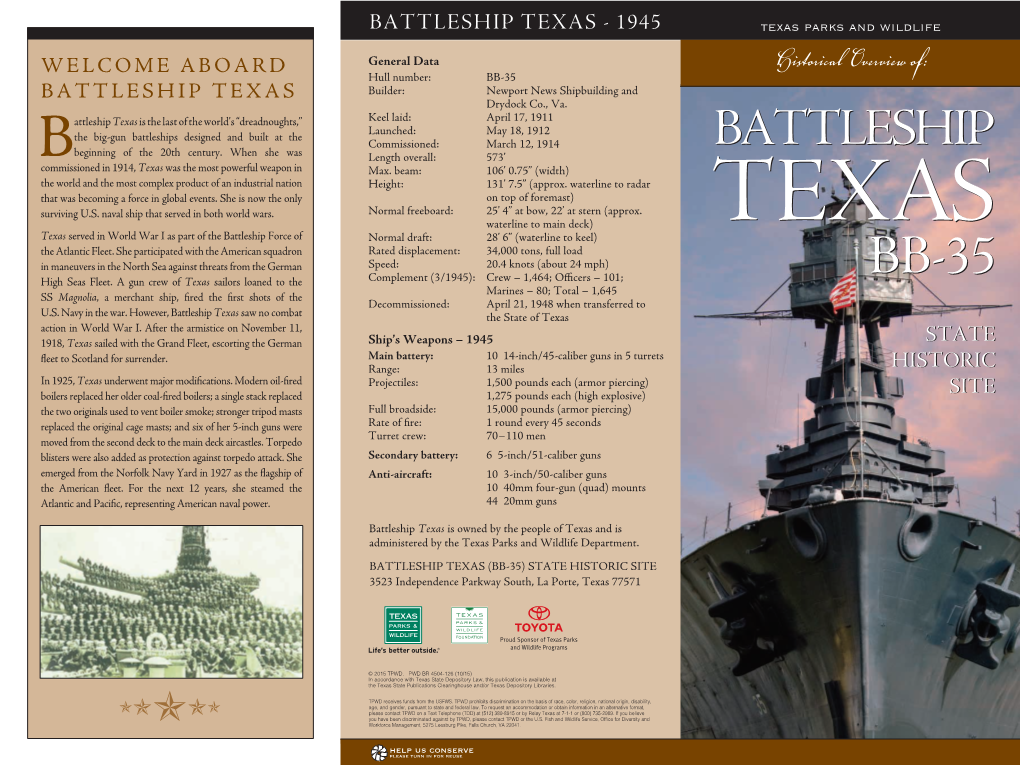 Historical Overview of the Battleship Texas