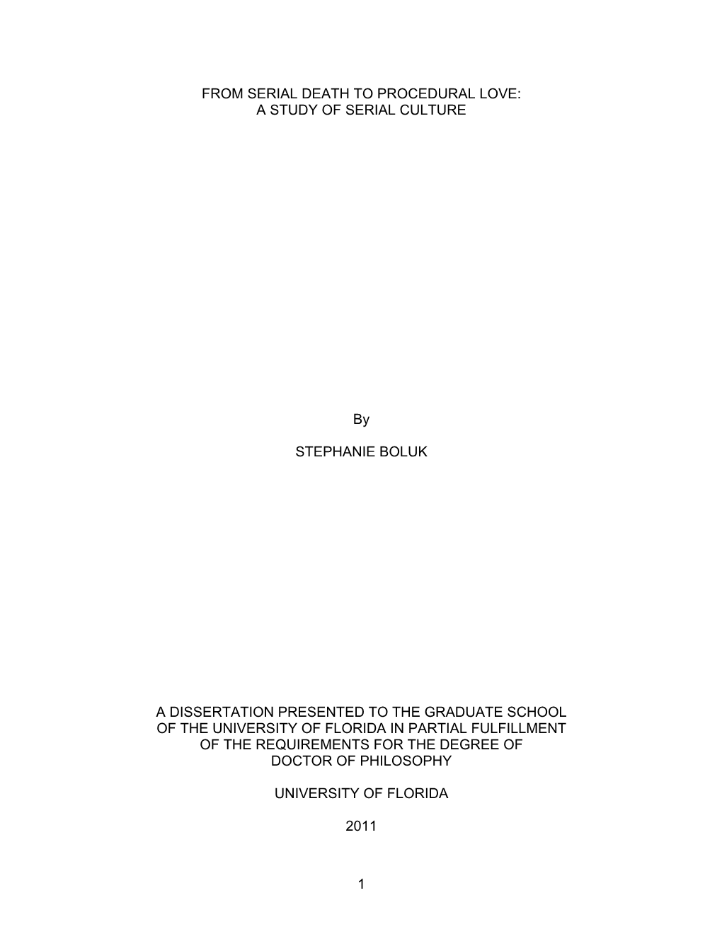 University of Florida Thesis Or Dissertation Formatting