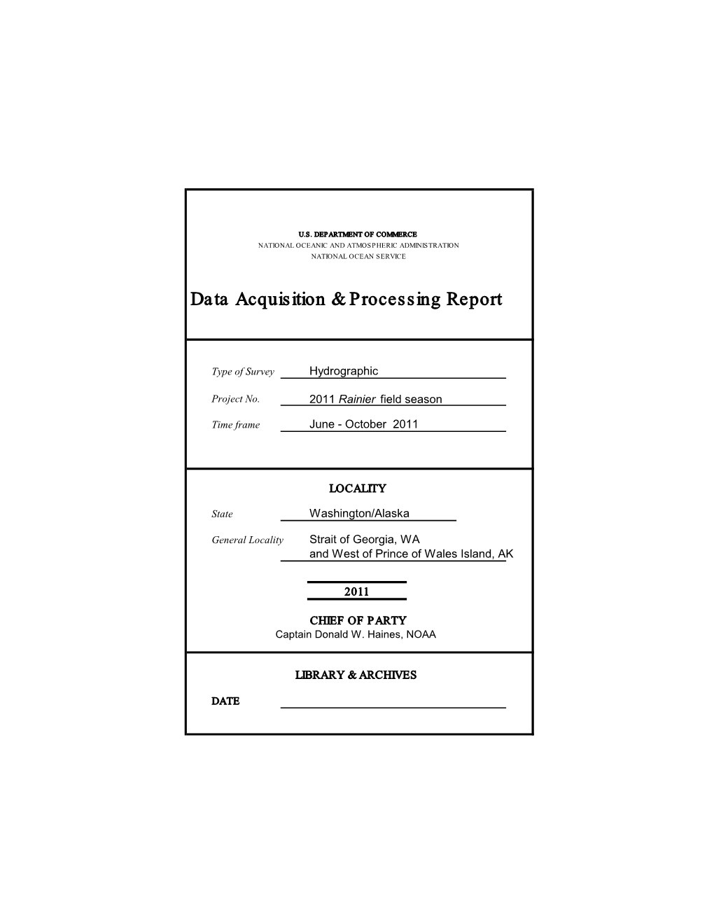 Descriptive Report to Accompany Hydrographic Survey H-10791