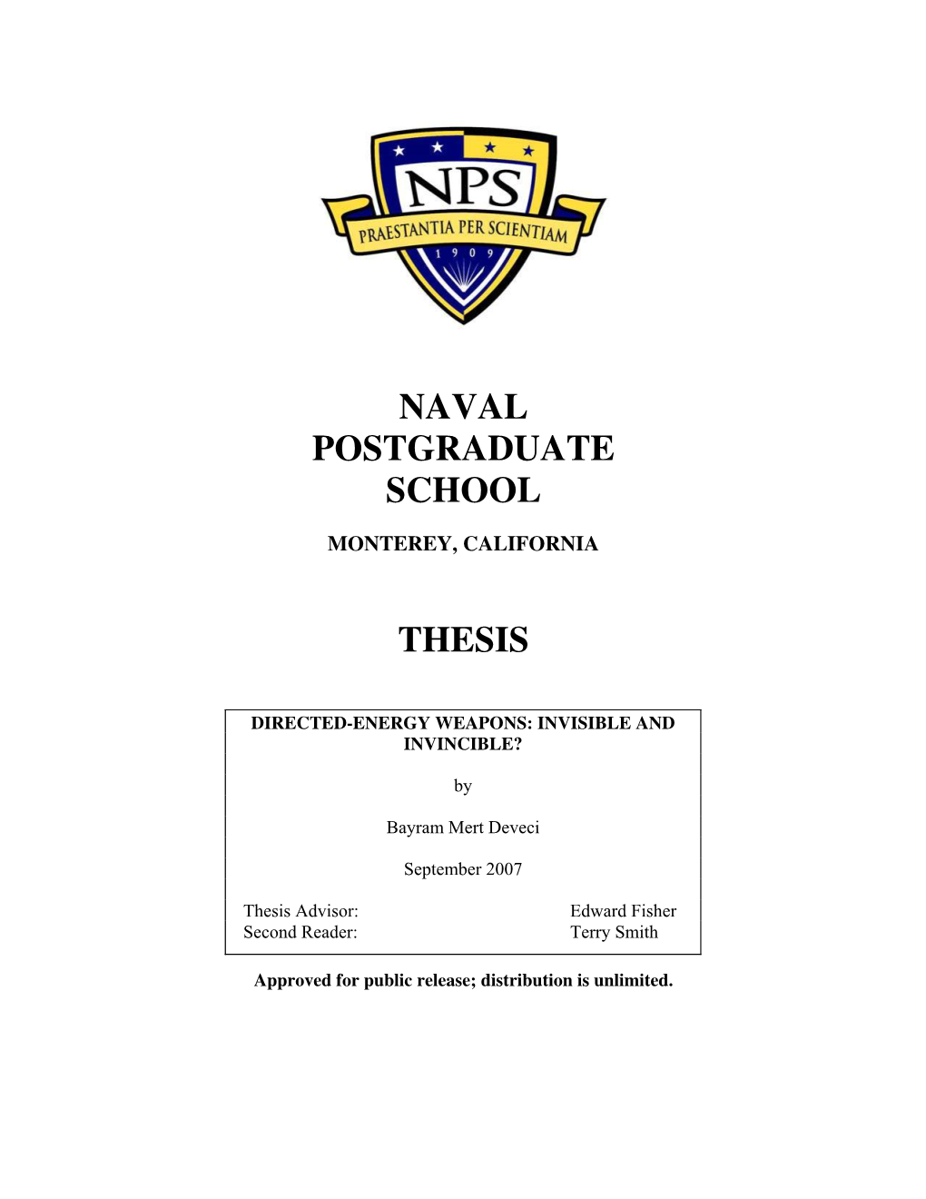 Naval Postgraduate School Thesis