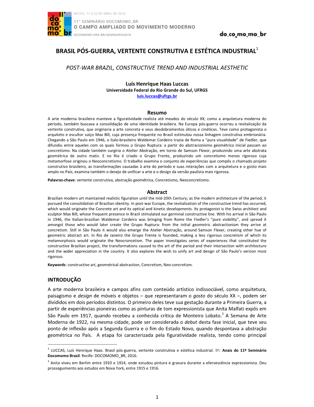 Brasil Pós-Guerra, Vertente Construtiva E Estética Industrial 1