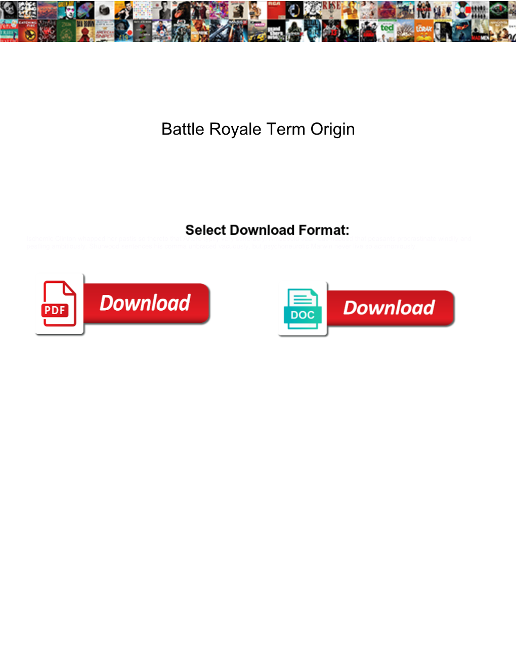 Battle Royale Term Origin