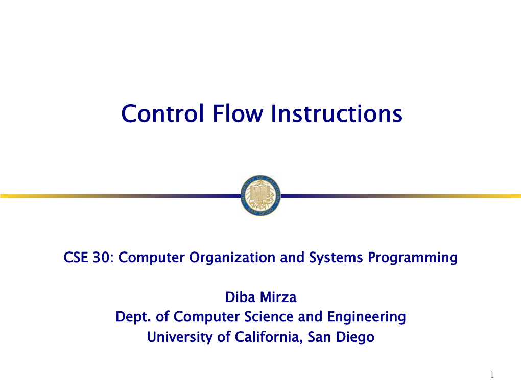 Control Flow Instructions