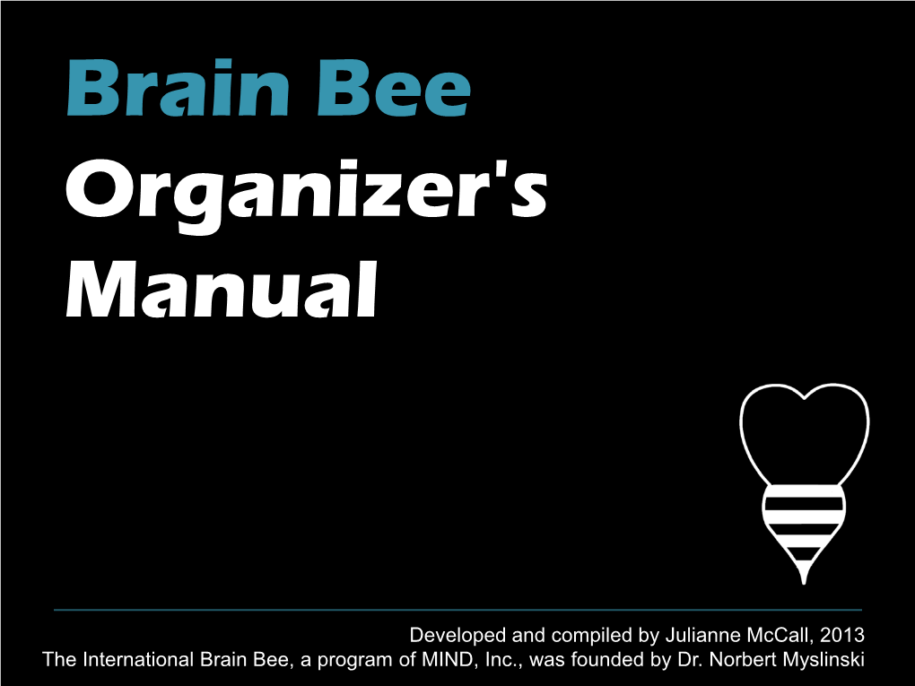Brain Bee Organizer's Manual