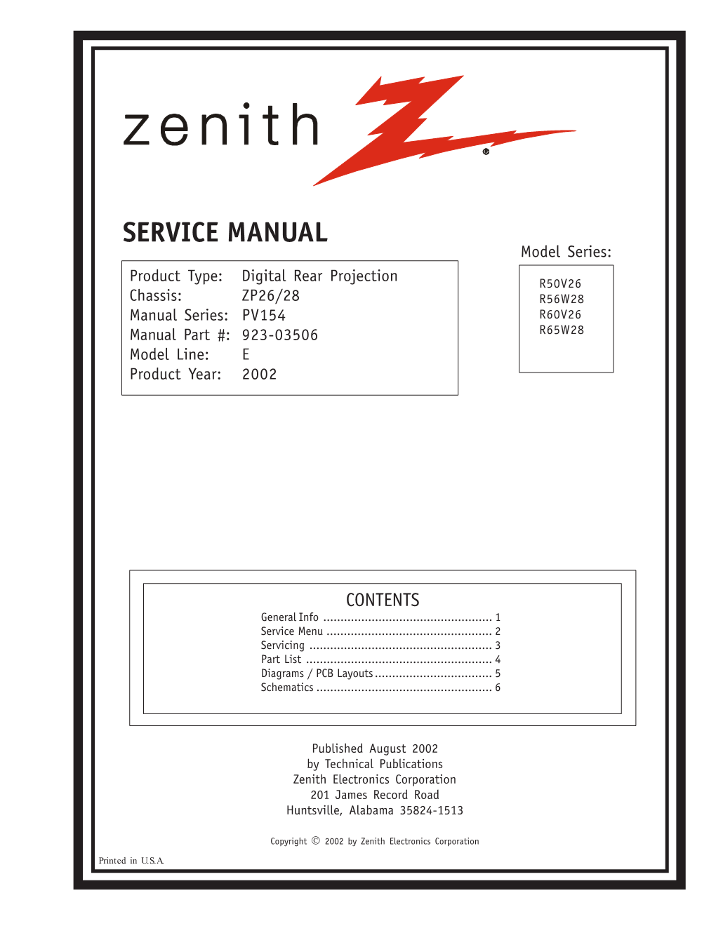 SERVICE MANUAL Model Series