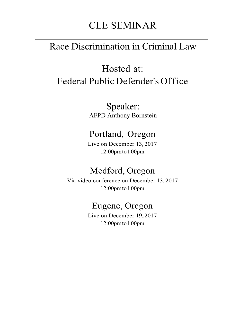 2017-12-13 Race Discrimination in Criminal