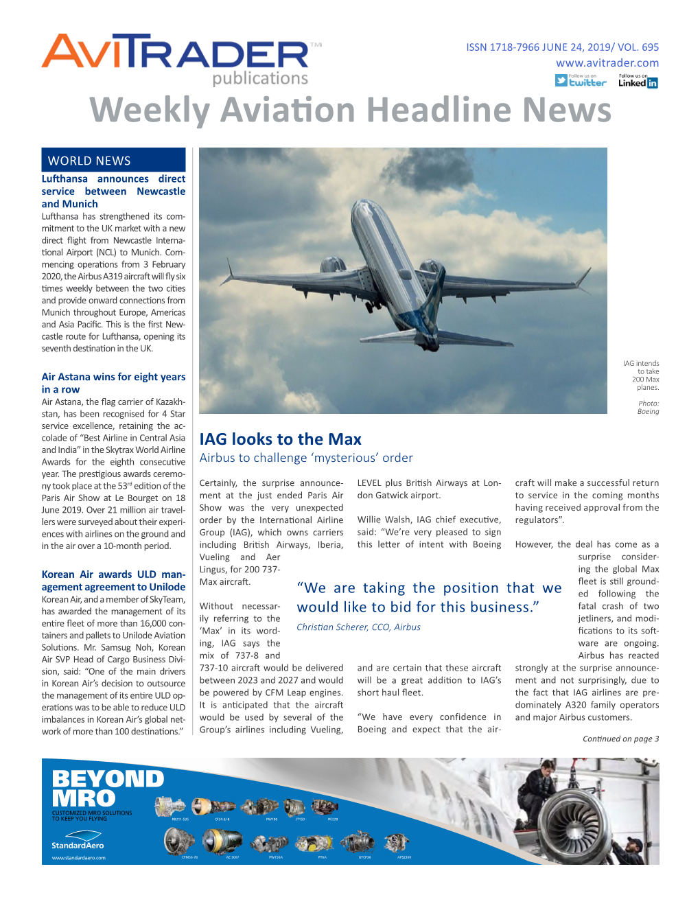 Weekly Aviation Headline News