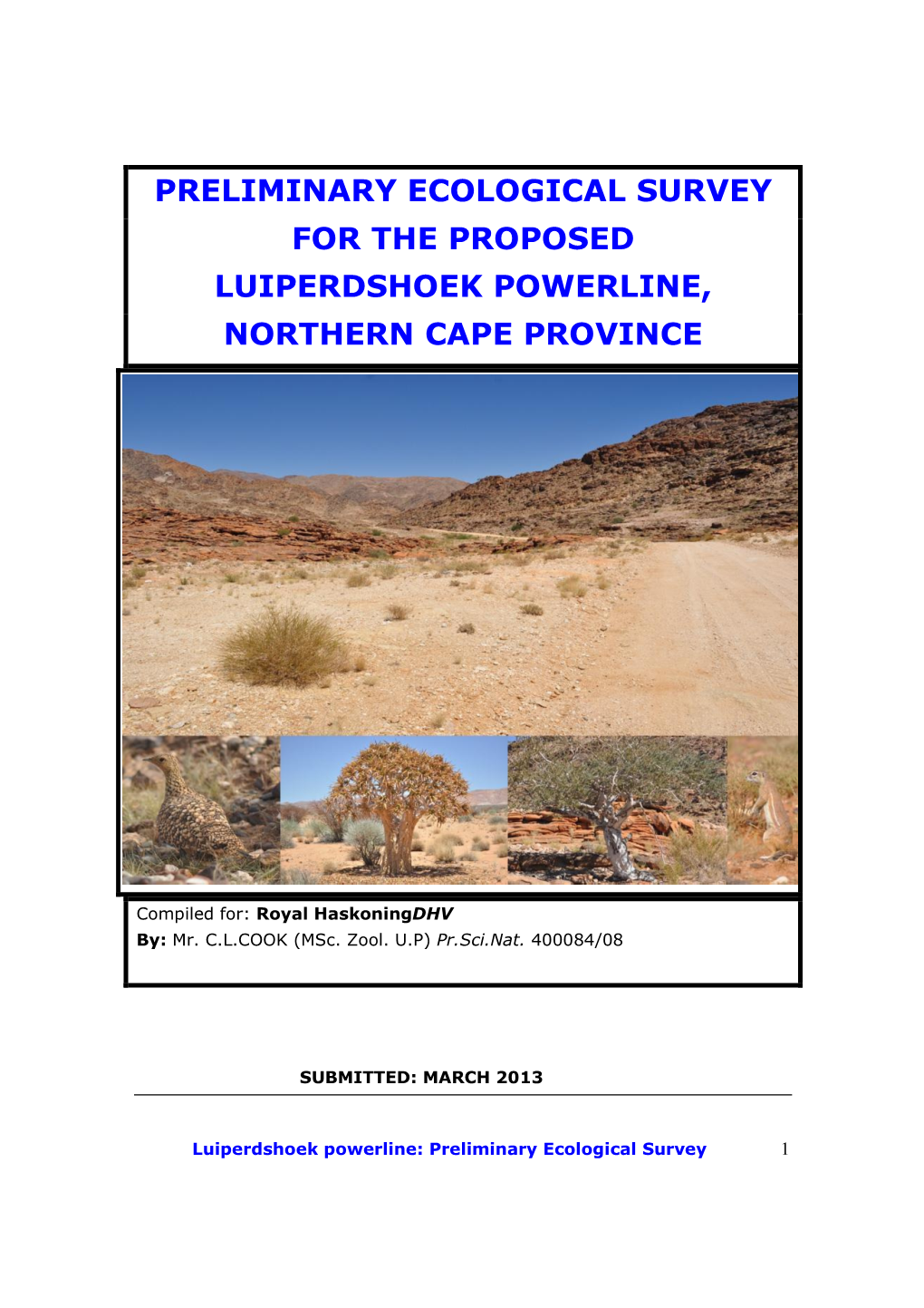 Preliminary Ecological Survey for the Proposed Luiperdshoek Powerline, Northern Cape Province