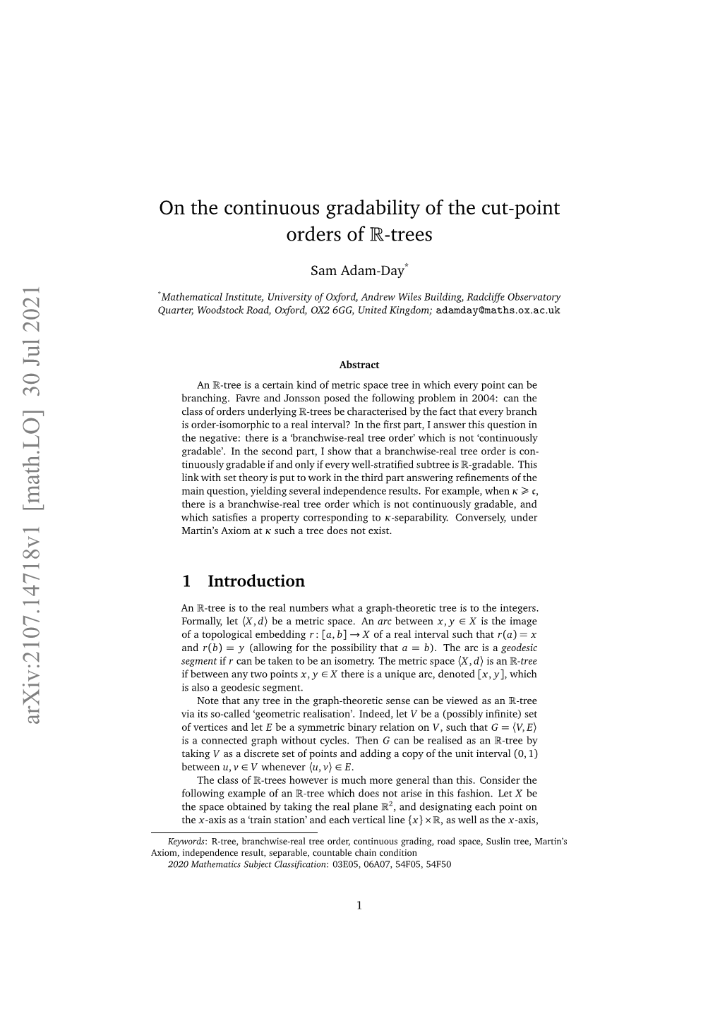 On the Continuous Gradability of the Cut-Point Orders of $\Mathbb R $-Trees