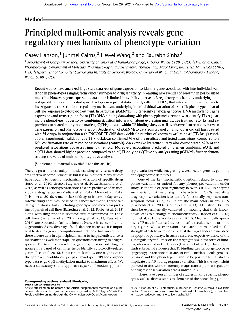 Principled Multi-Omic Analysis Reveals Gene Regulatory Mechanisms of Phenotype Variation