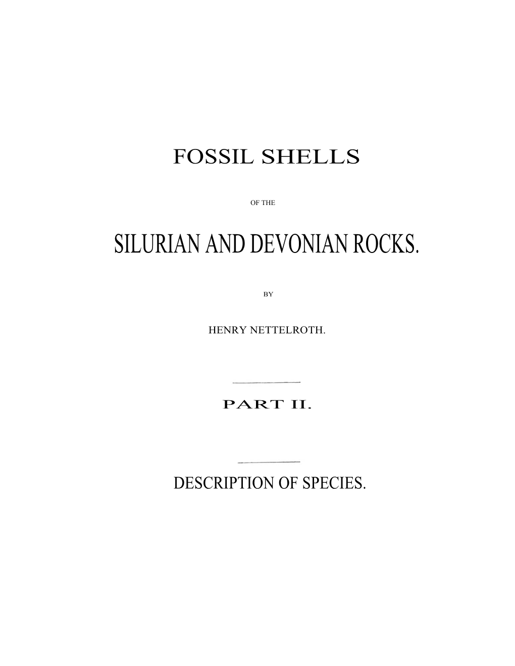 Fossils of the Silurian and Devonian Rocks