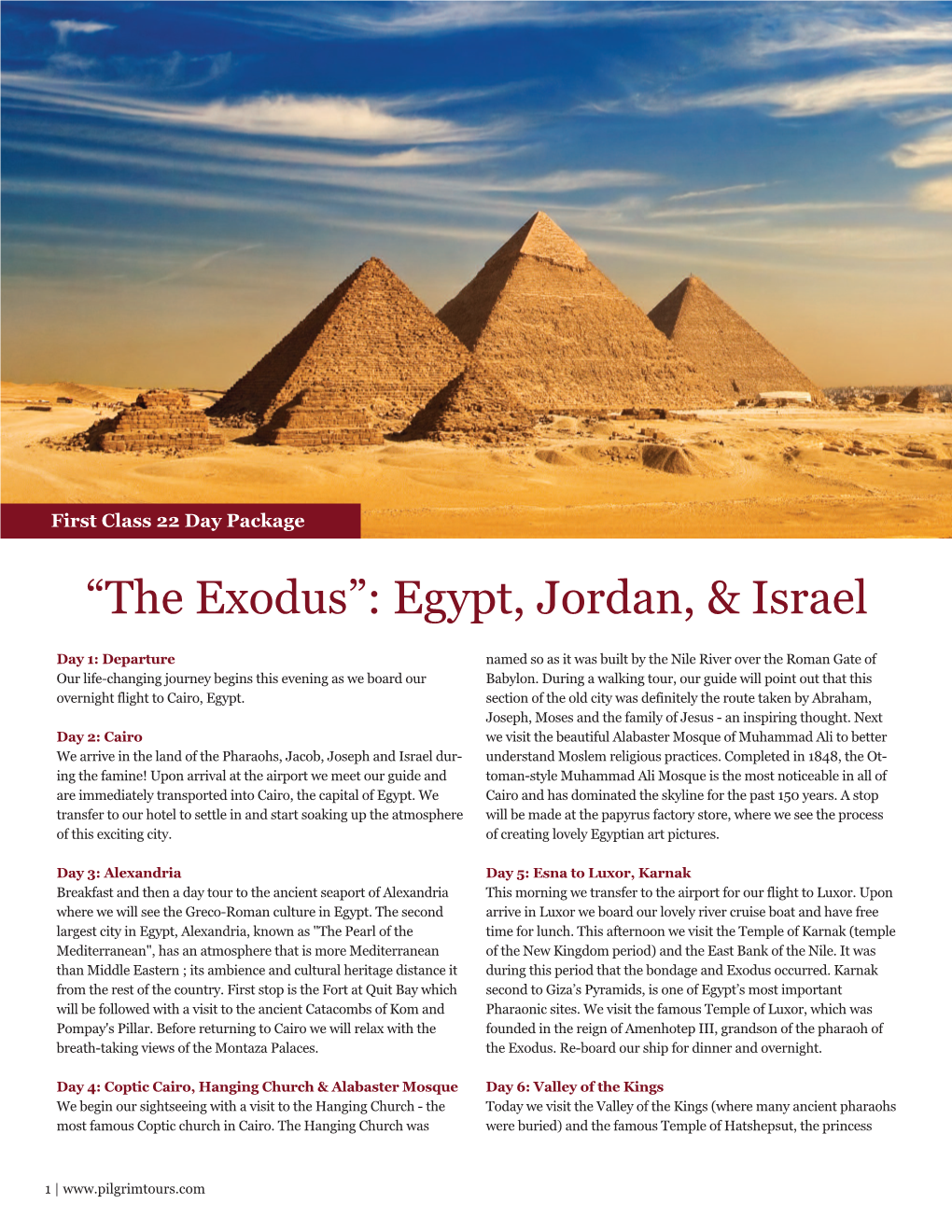 “The Exodus”: Egypt, Jordan, & Israel