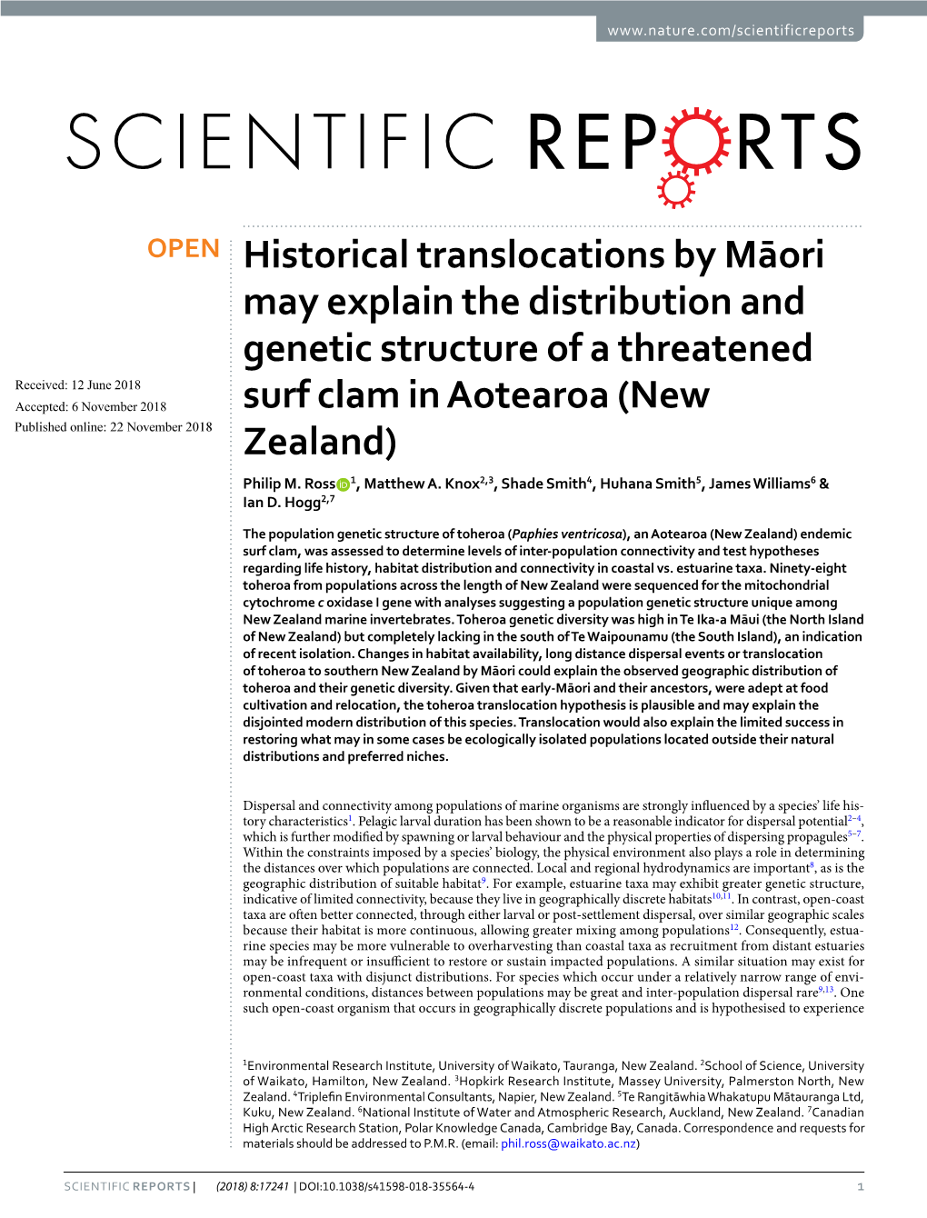 Historical Translocations by Māori May Explain the Distribution and Genetic