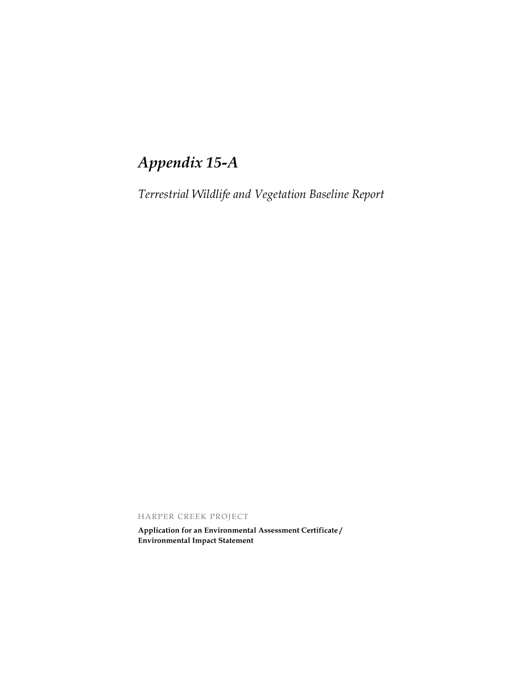 Appendix 15-A