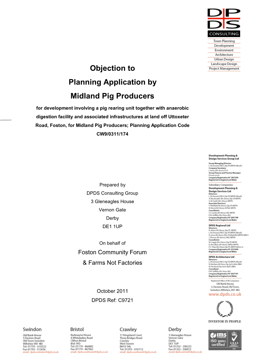 Foston Pig Farm Objection