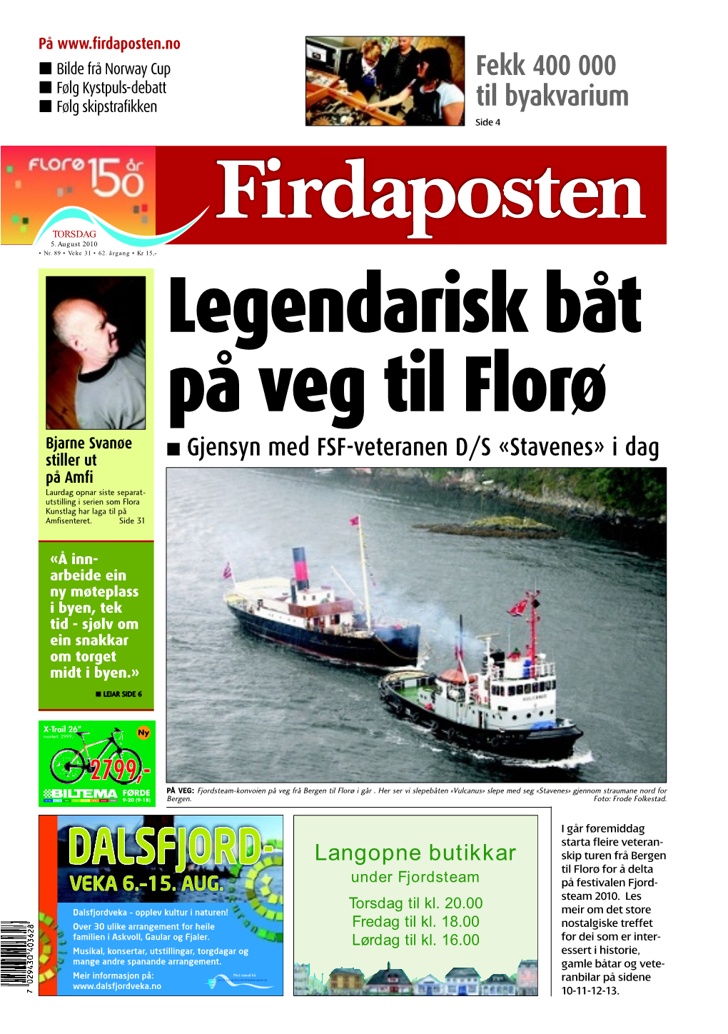 Legendarisk Båt På Veg Til Florø